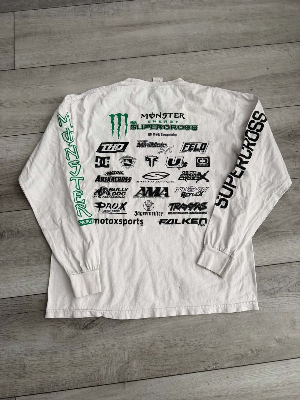 Monster Energy Supercross Long Sleeve T-Shirt Size Large White